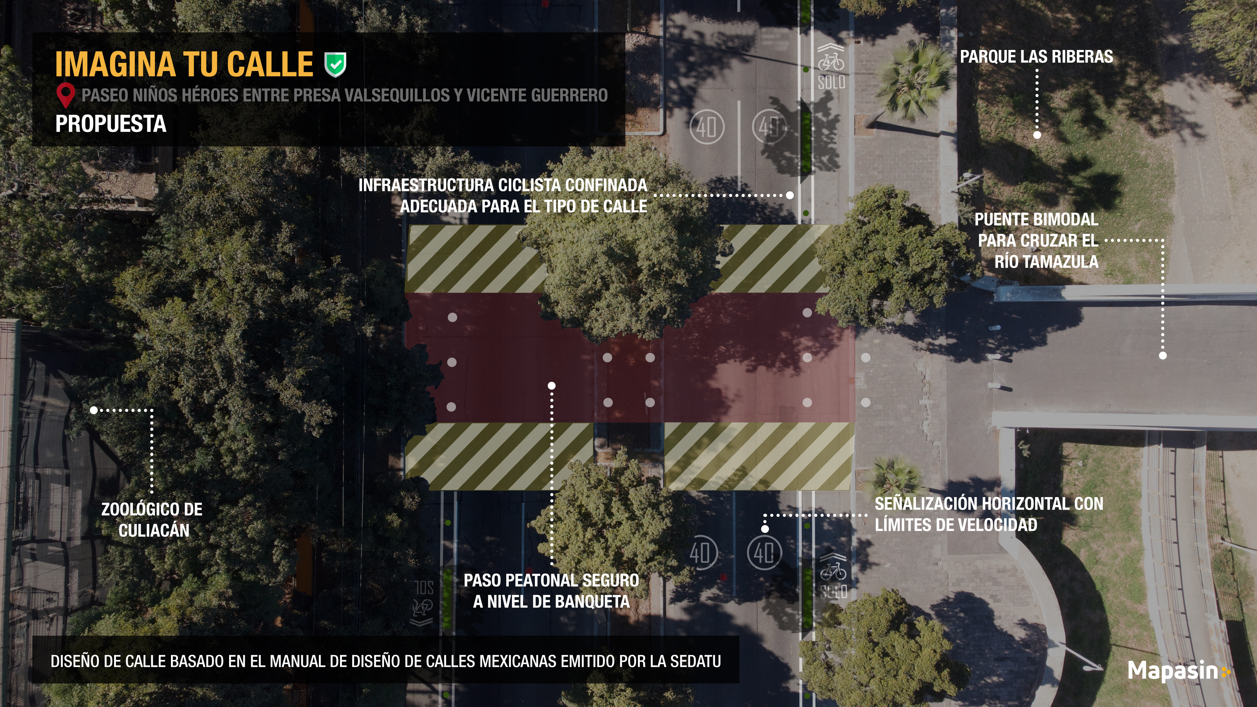 Paseo Niños Héroes frente a Zoológico de Culiacán